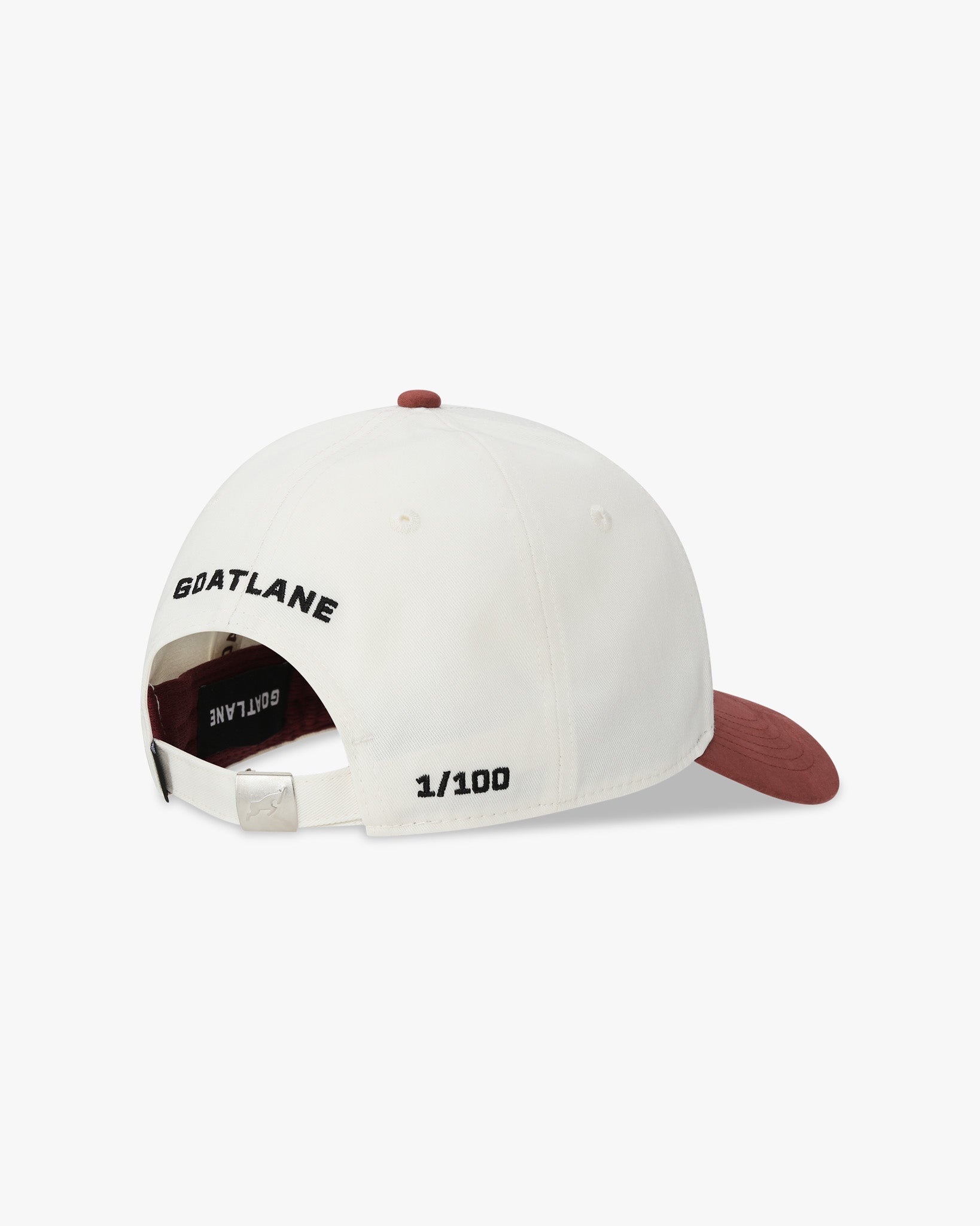 Canvas Golf Hat Cream Burgundy