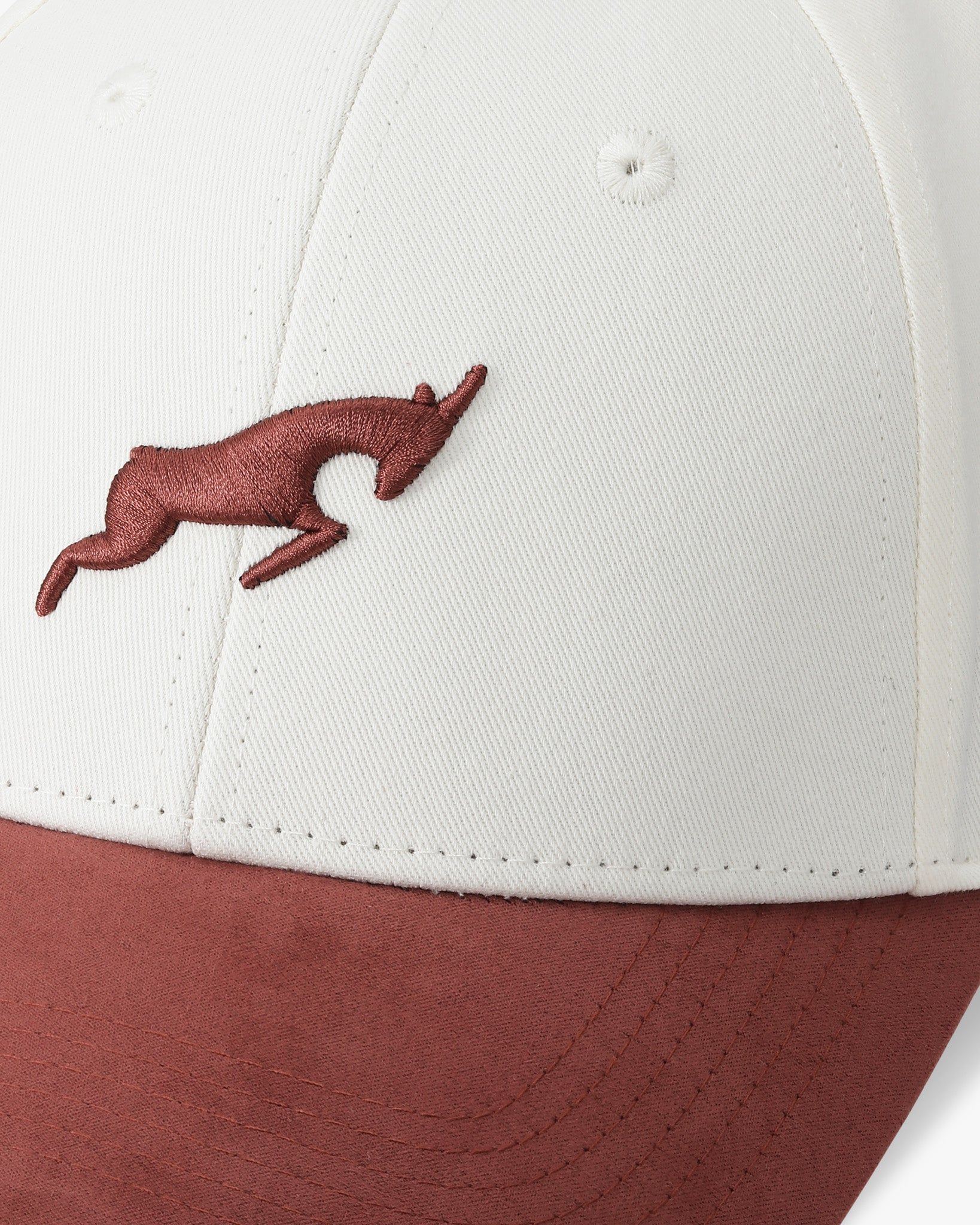 Canvas Golf Hat Cream Burgundy