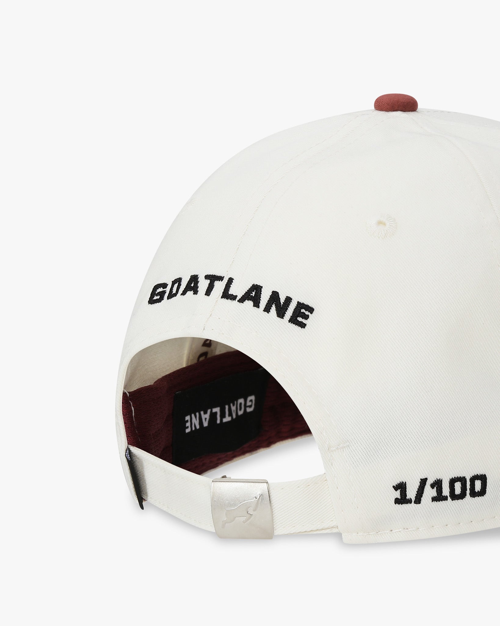 Canvas Golf Hat Cream Burgundy