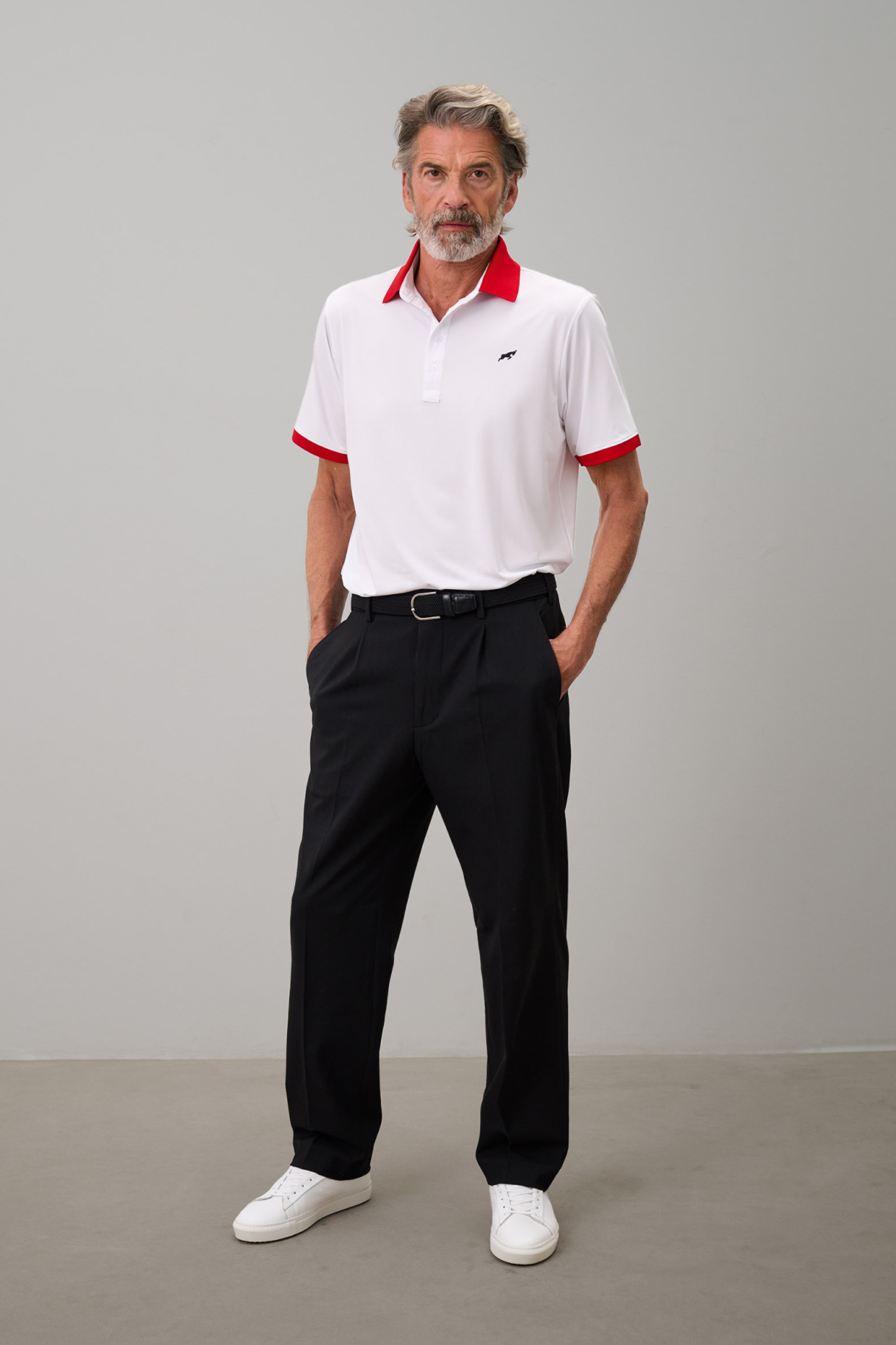 Golf Tech Polo Röd Krage