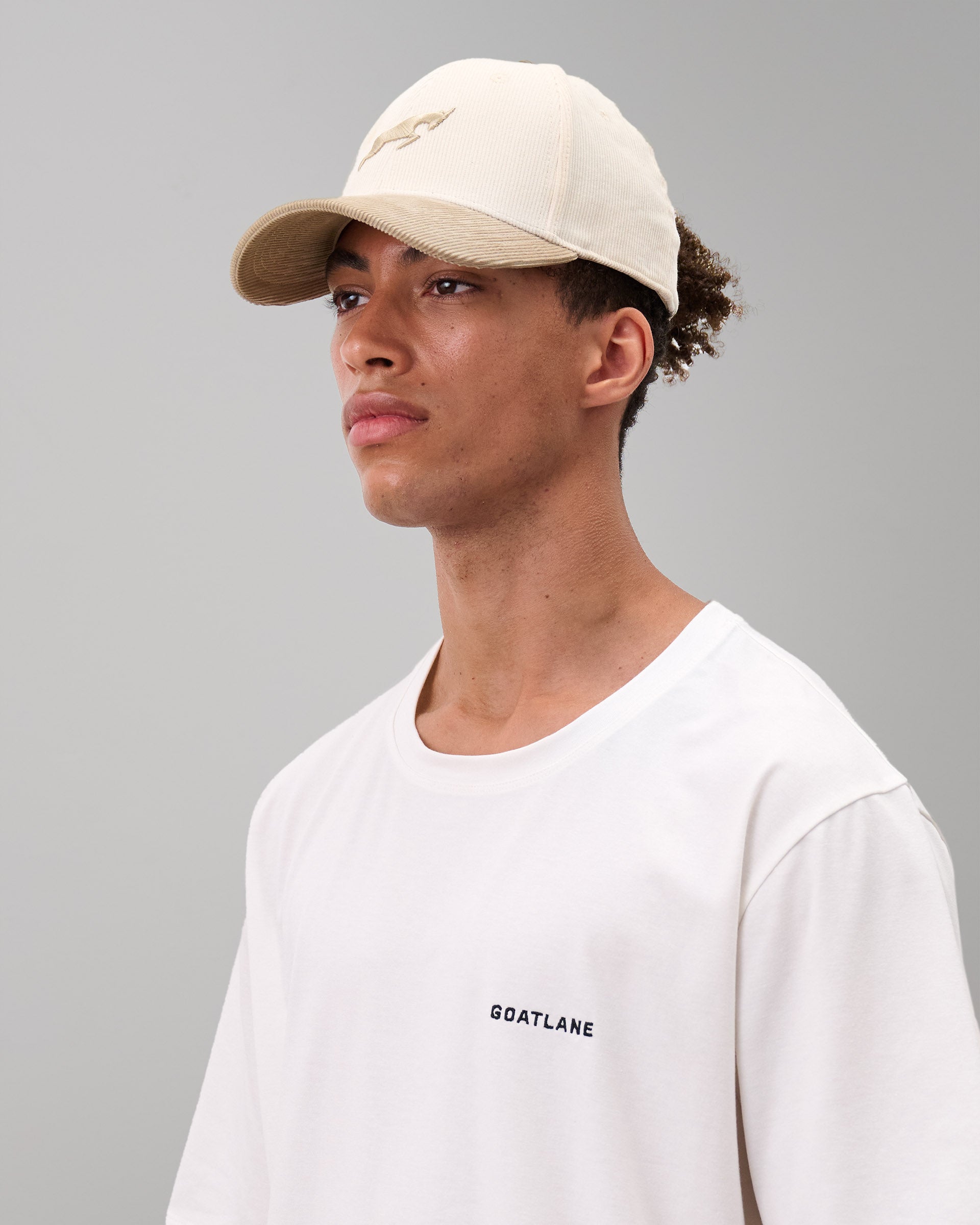 Corduroy Cream & Beige Golf Hat