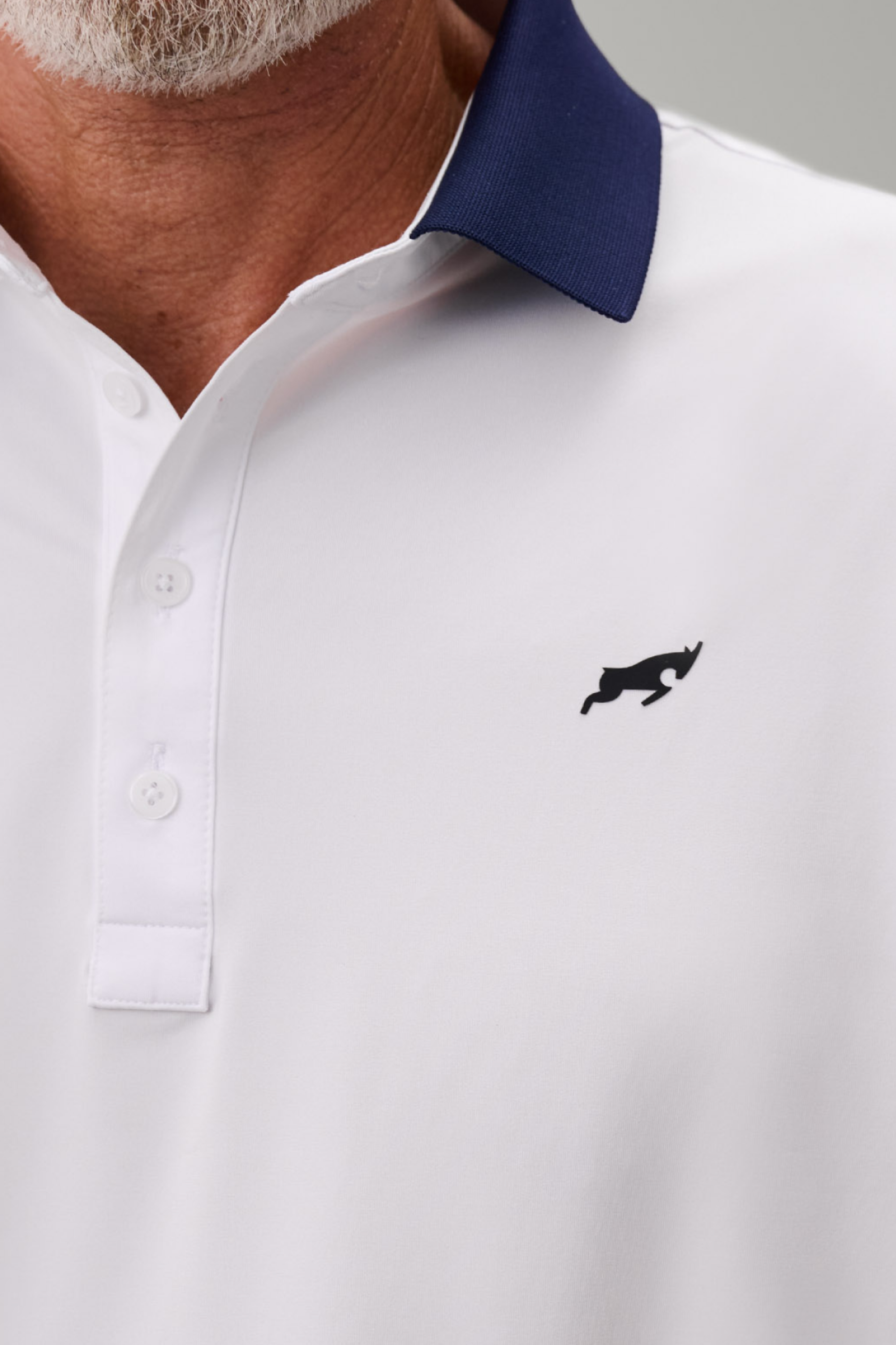 Golf Tech Solid Polo - White/Blue