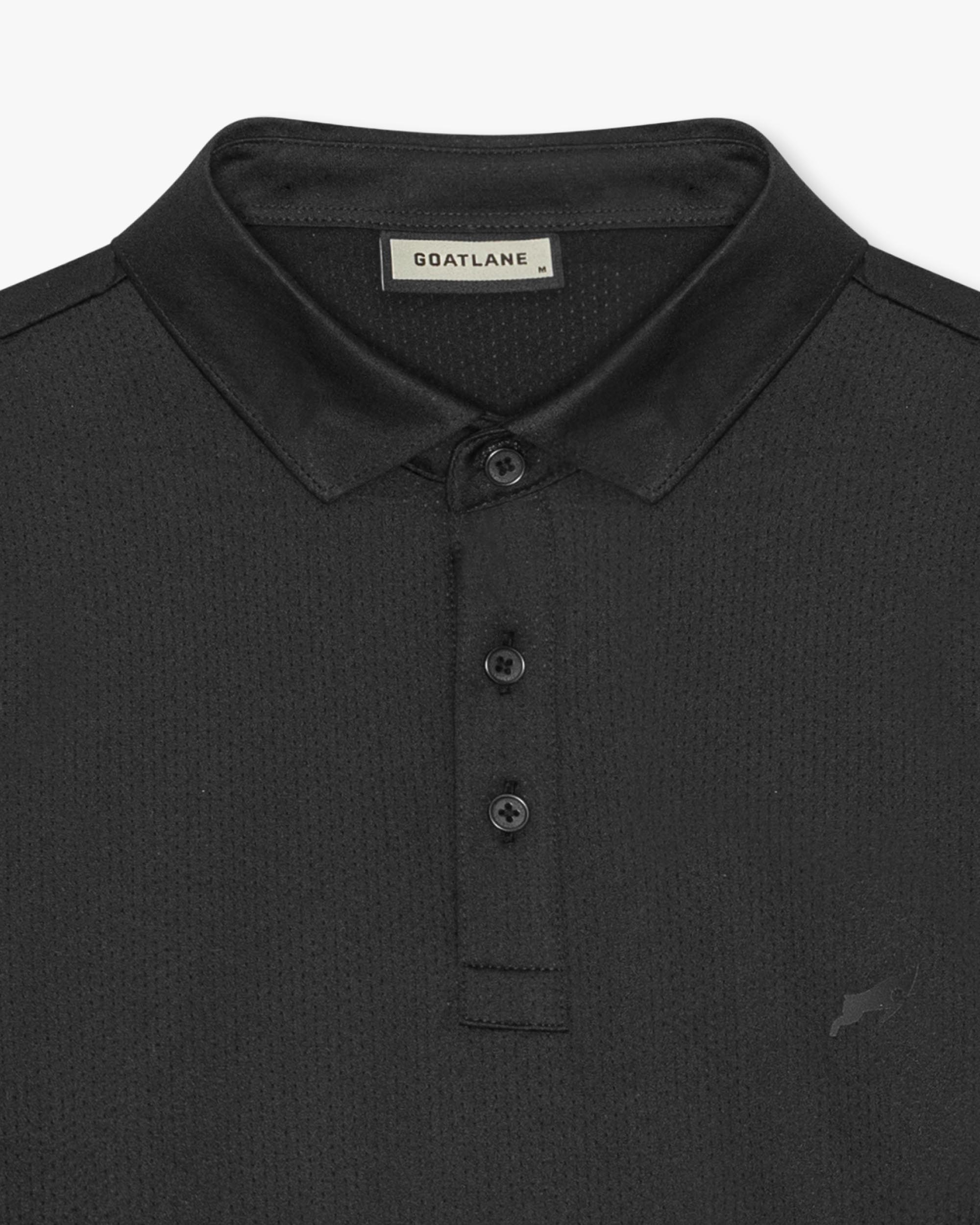 Black Golf Tech Mesh Polo