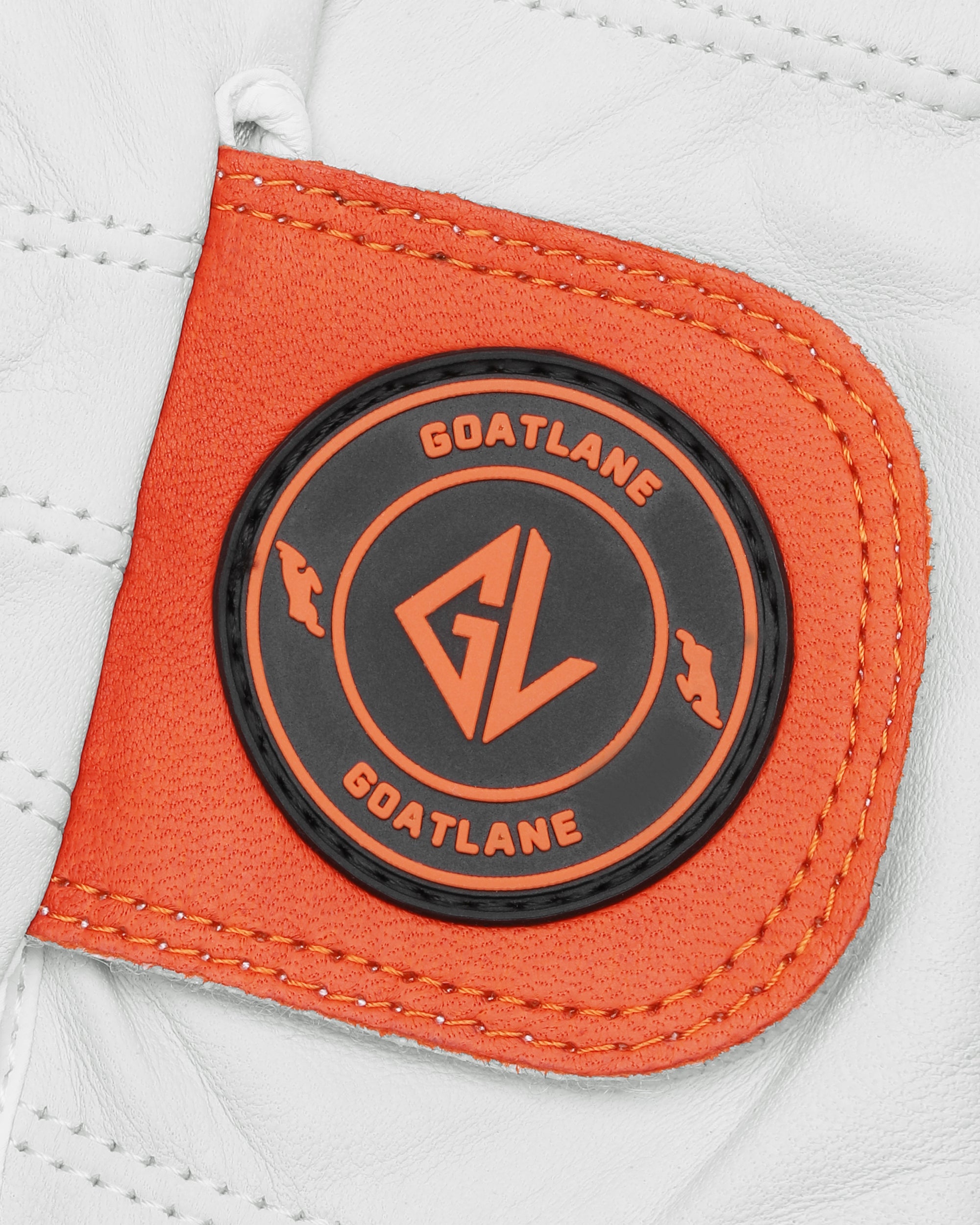 White/Orange Glove Cabretta Leather